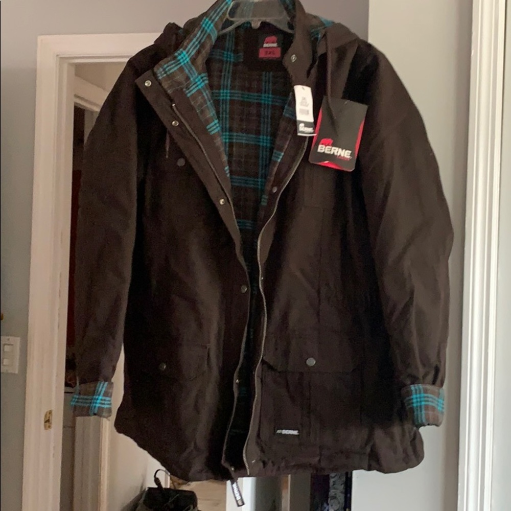 Plus size coat. Berne brown winter coat